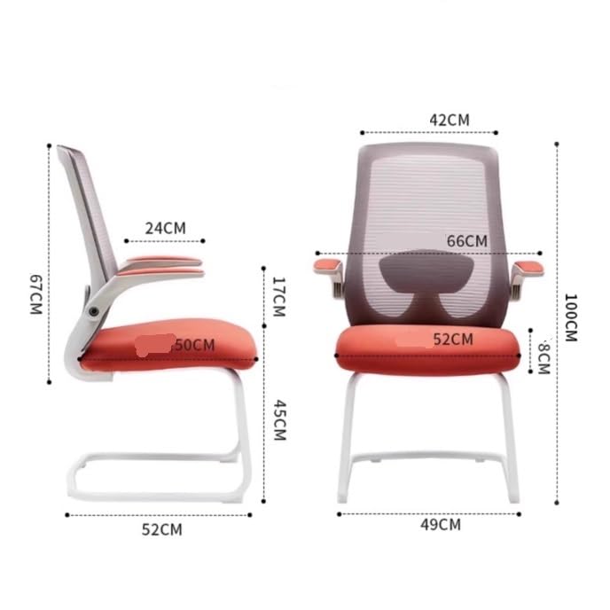 Orange High Back Mesh Office Chair with Adjustable Armrests K254