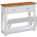 Rustic Brown 2 Drawer Solid Oak & Acacia Console Table Y456