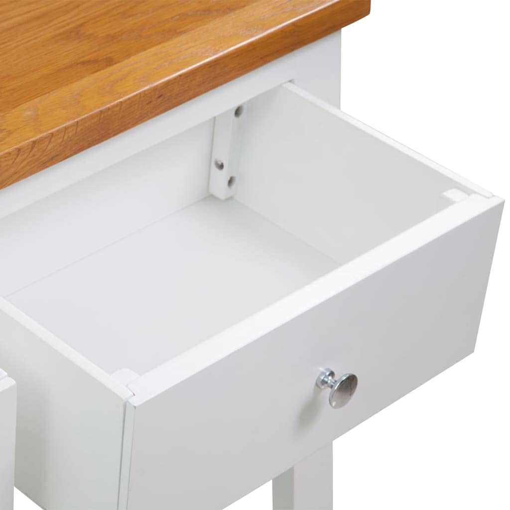 Rustic Brown 2 Drawer Solid Oak & Acacia Console Table Y456