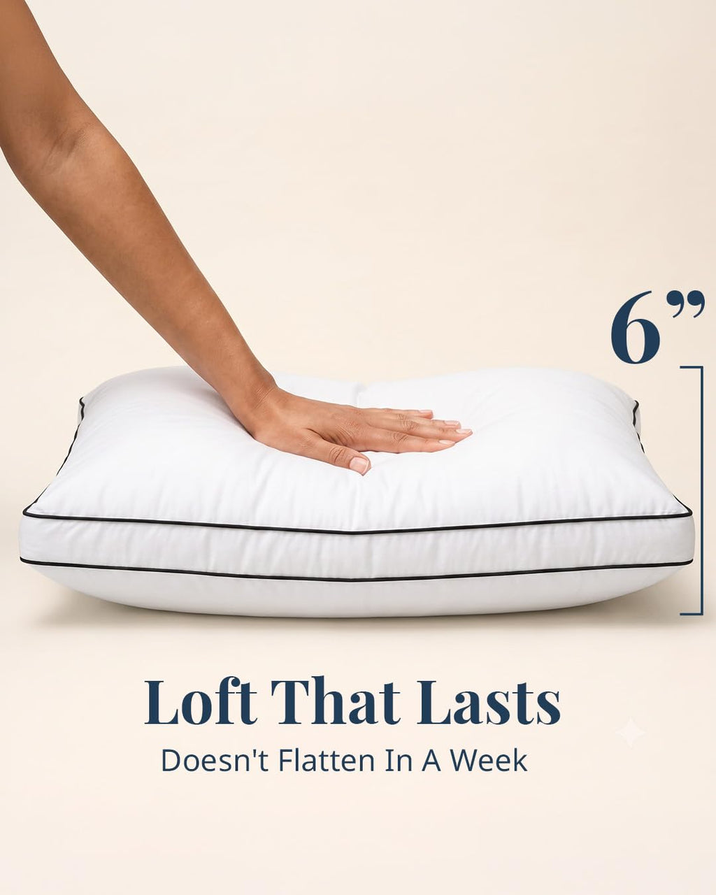 Standard Size White Bed Pillows Set of 2 W141630