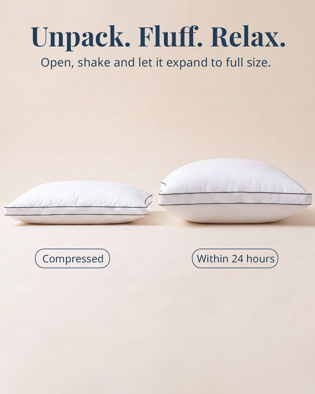Standard Size White Bed Pillows Set of 2 W141630