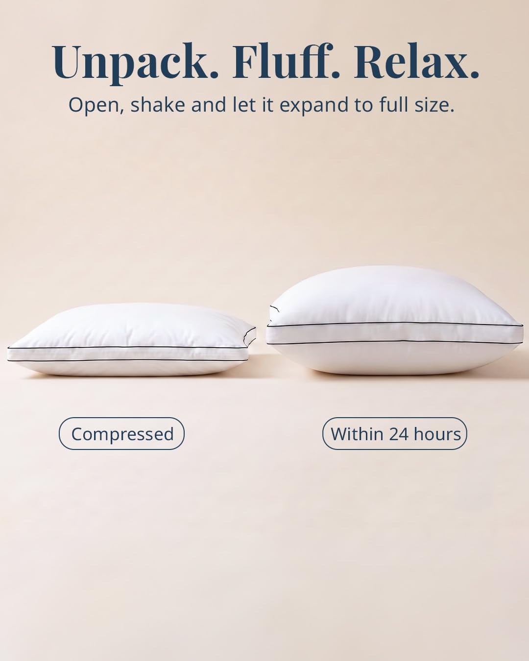 Standard Size White Bed Pillows Set of 2 W141630