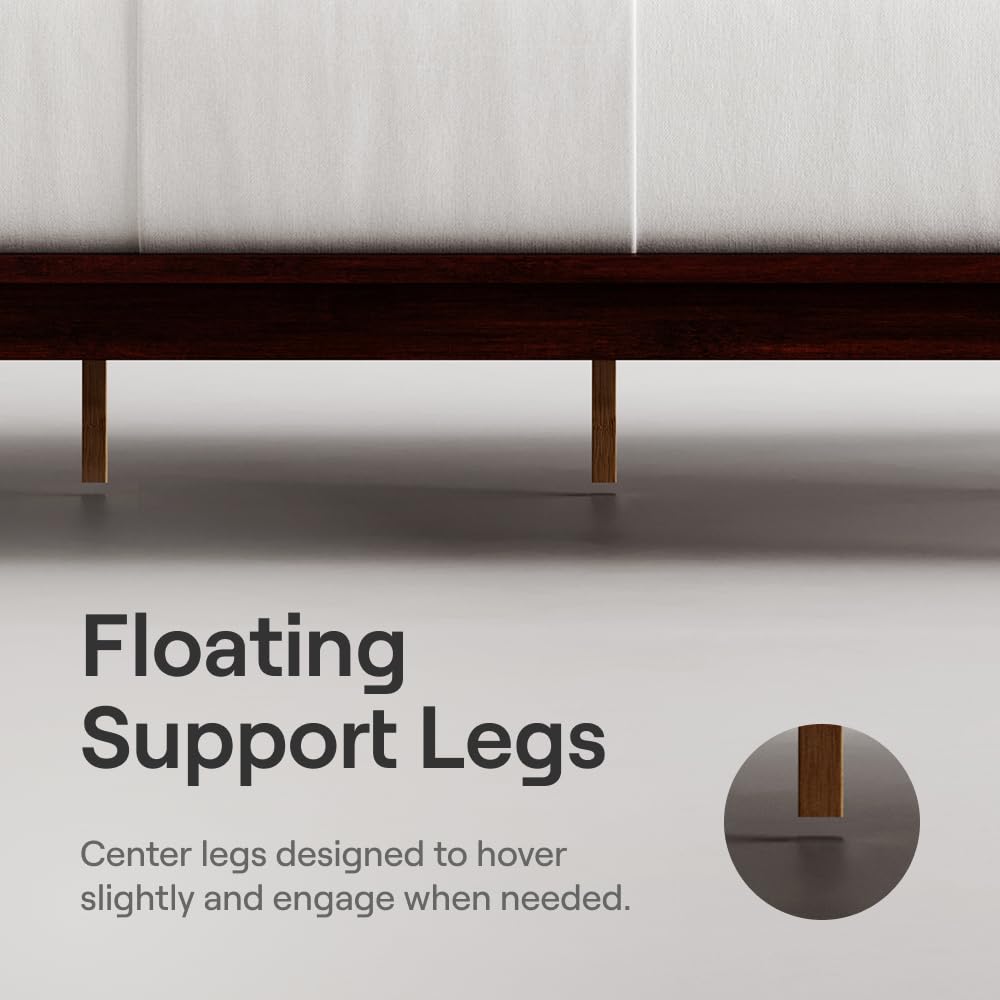 California King Walnut Bamboo Platform Bed Frame M305