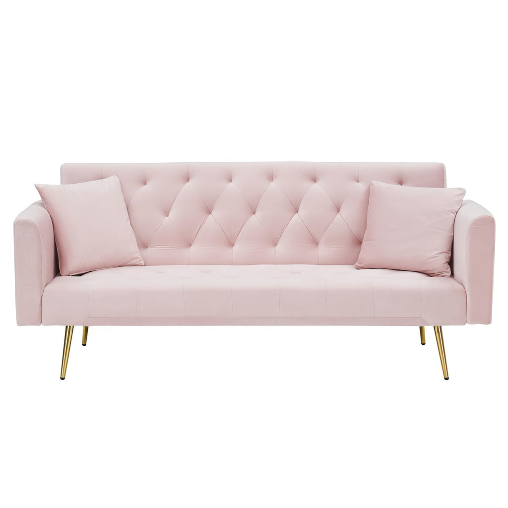 71" Velvet Convertible Sofa Bed M559816