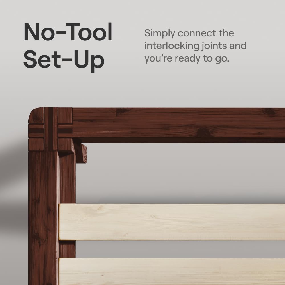 California King Walnut Bamboo Platform Bed Frame M305