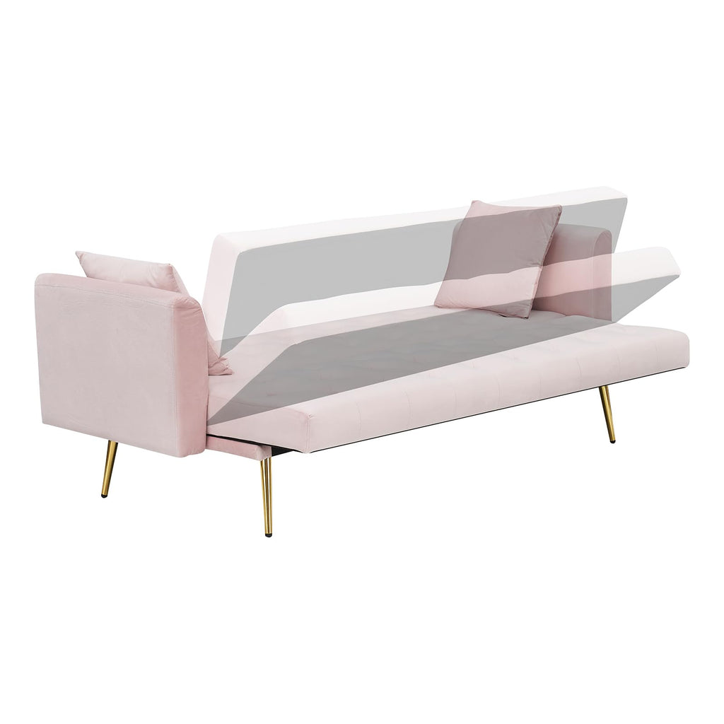 71" Velvet Convertible Sofa Bed M559816