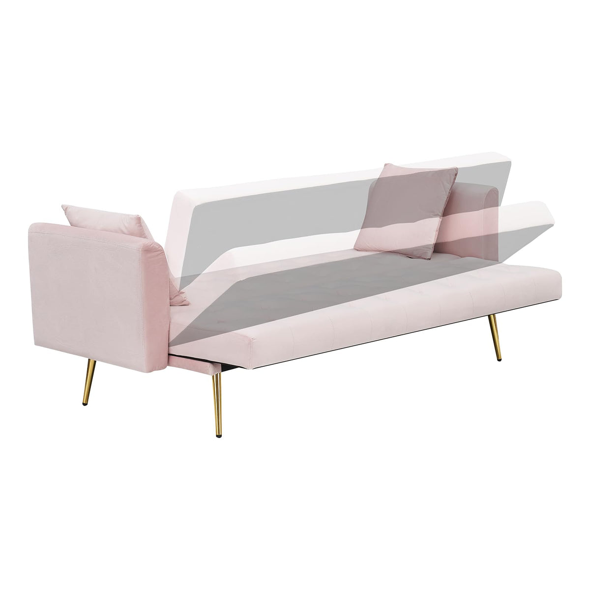 71" Velvet Convertible Sofa Bed M559816