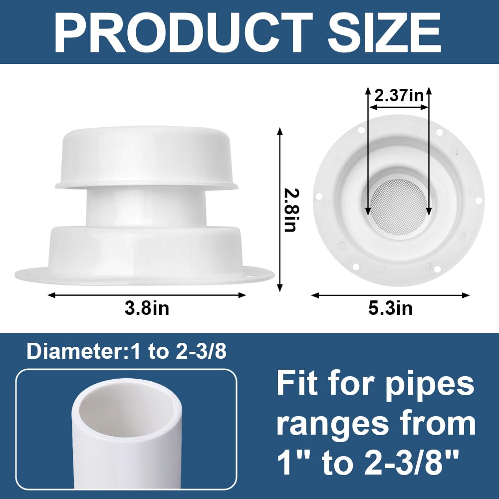 White 2 Pack RV Vent Covers T4481