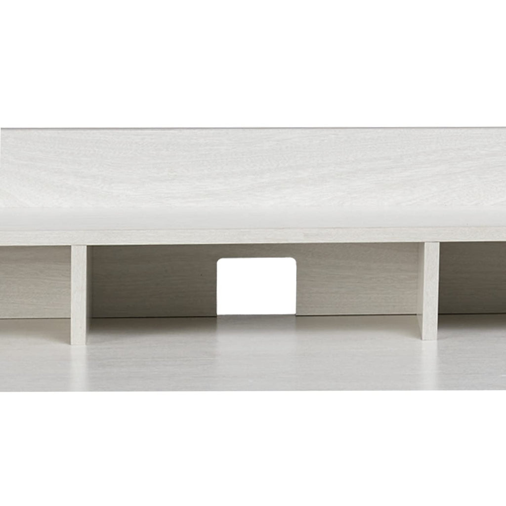 Oak White Computer Desk with 4 Drawers and Hutch Shelf X146