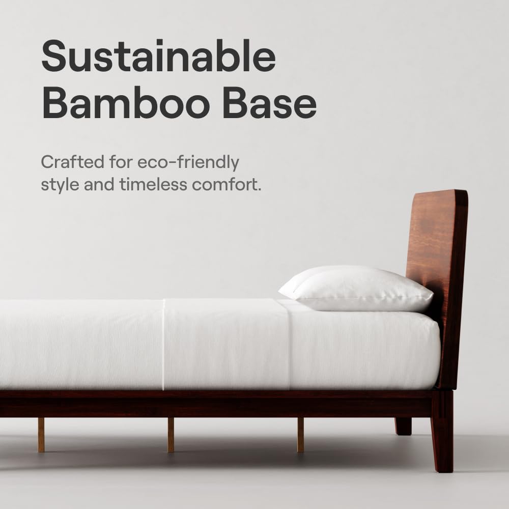 California King Walnut Bamboo Platform Bed Frame M305