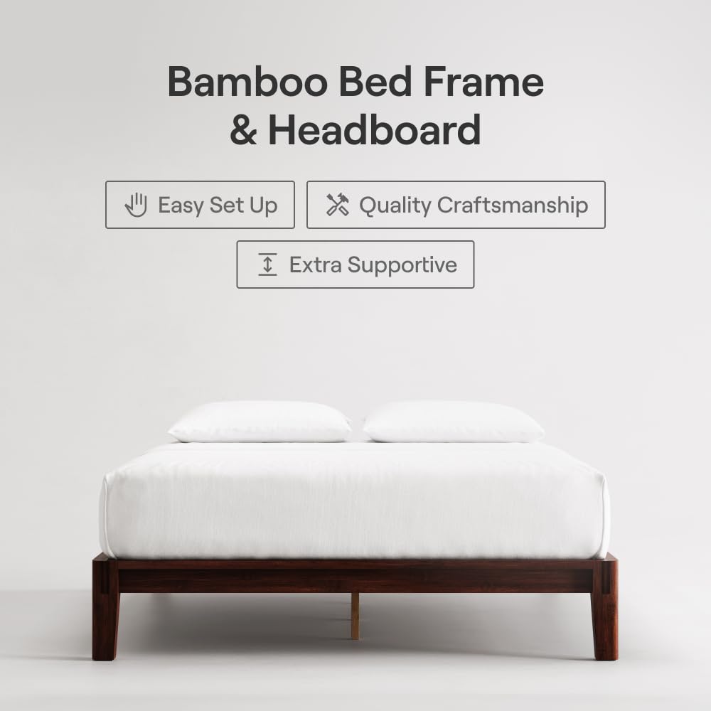 California King Walnut Bamboo Platform Bed Frame M305
