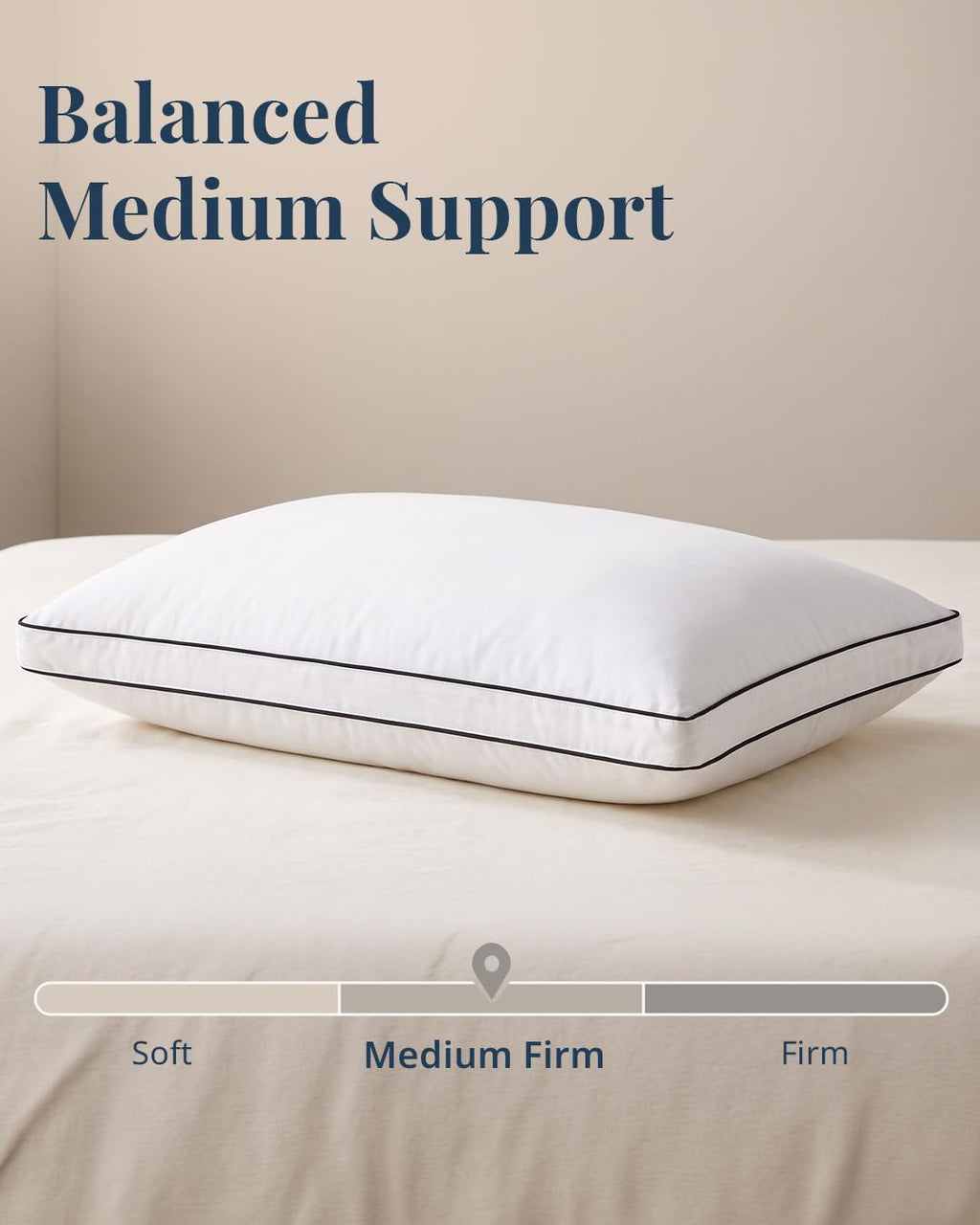 Standard Size White Bed Pillows Set of 2 W141630