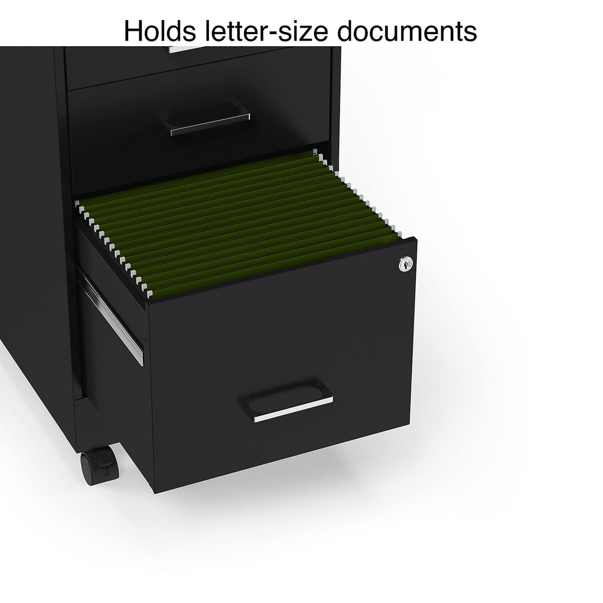 Black 3 Drawer Letter Size File Cabinet H904599