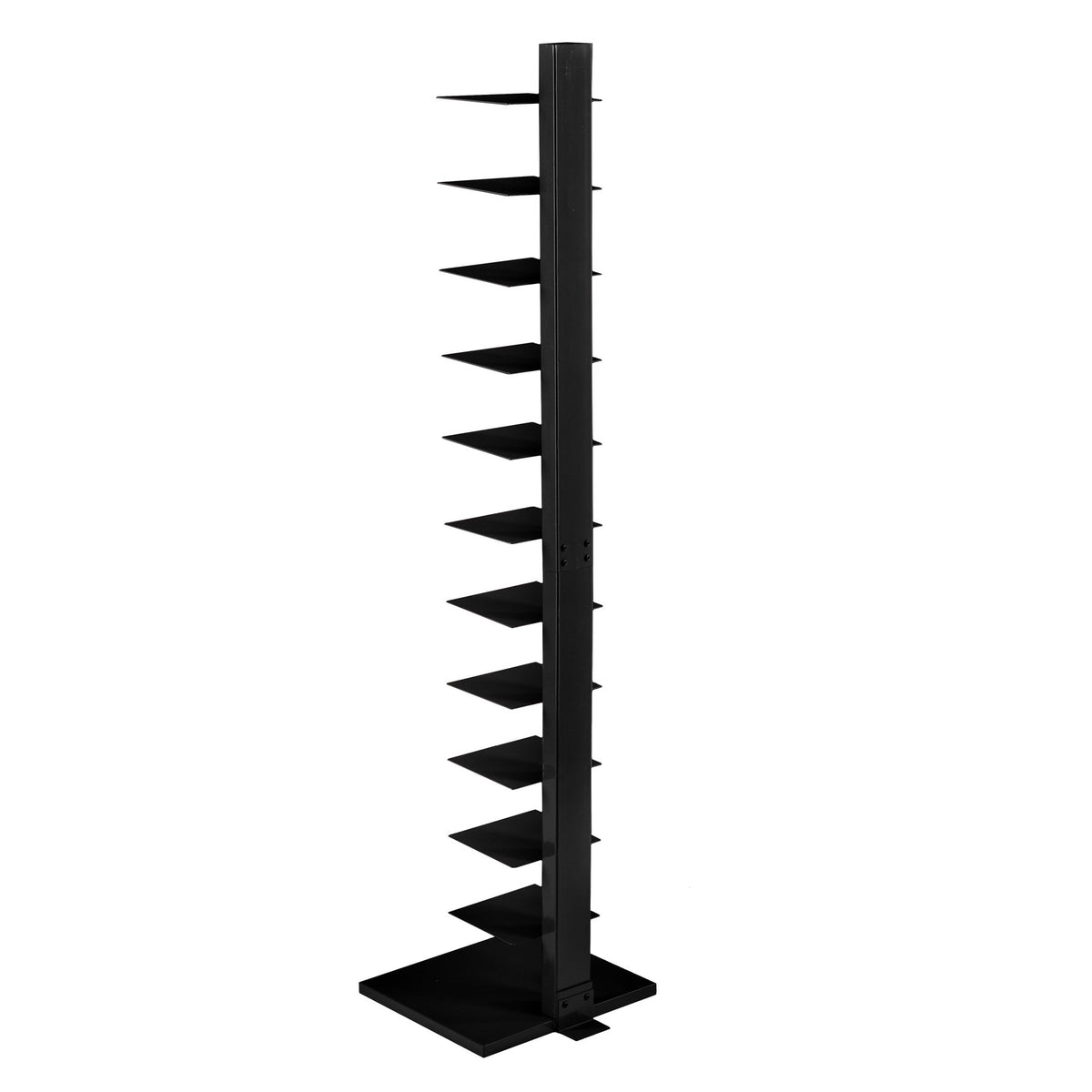 Black 12 Shelf Metal Book Tower E5645