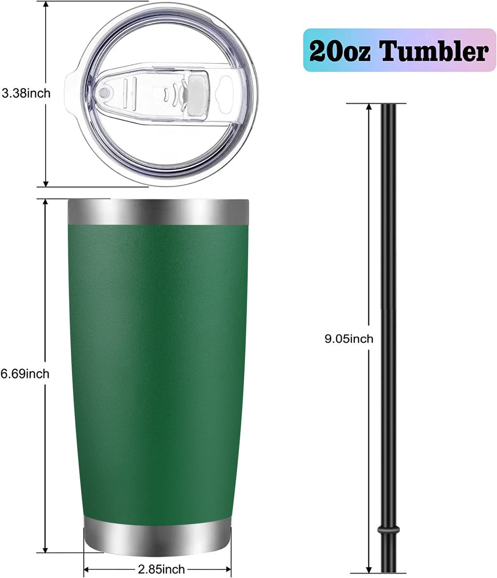 20oz Stainless Steel Insulated Tumbler with Lid and Straw P657849