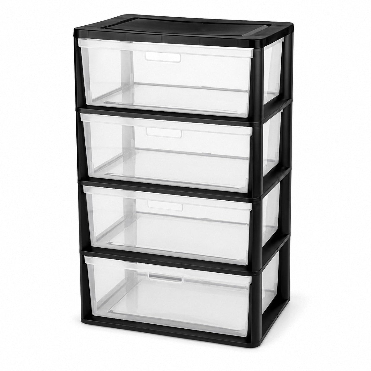 4 Drawer Black Plastic Storage Tower J50777