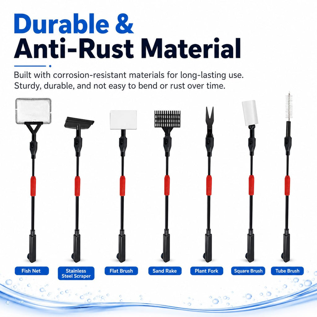 7 in 1 Aquarium Cleaning Kit with Adjustable Long Handle D37797