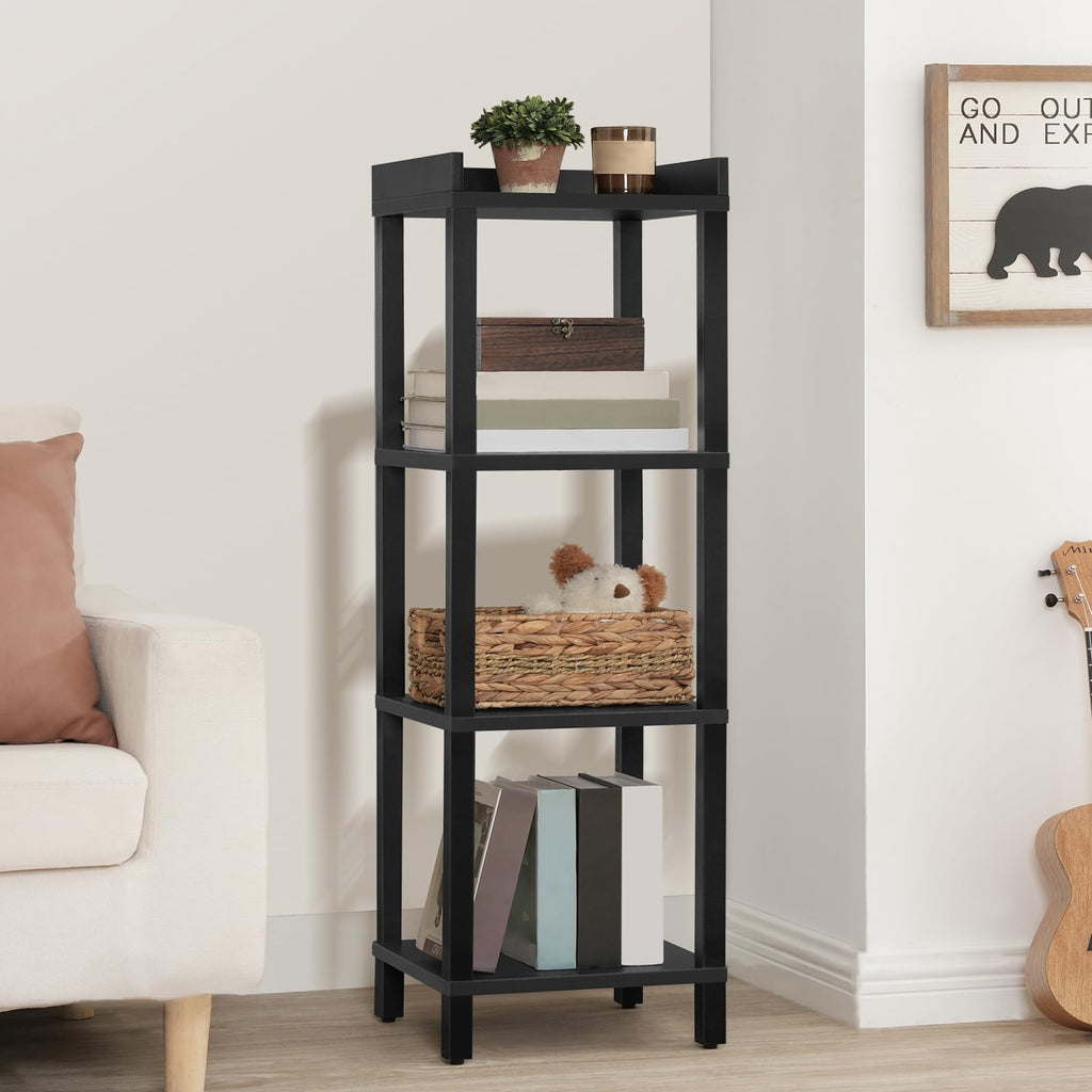 Black 4-Tier Wooden Bookcase A770