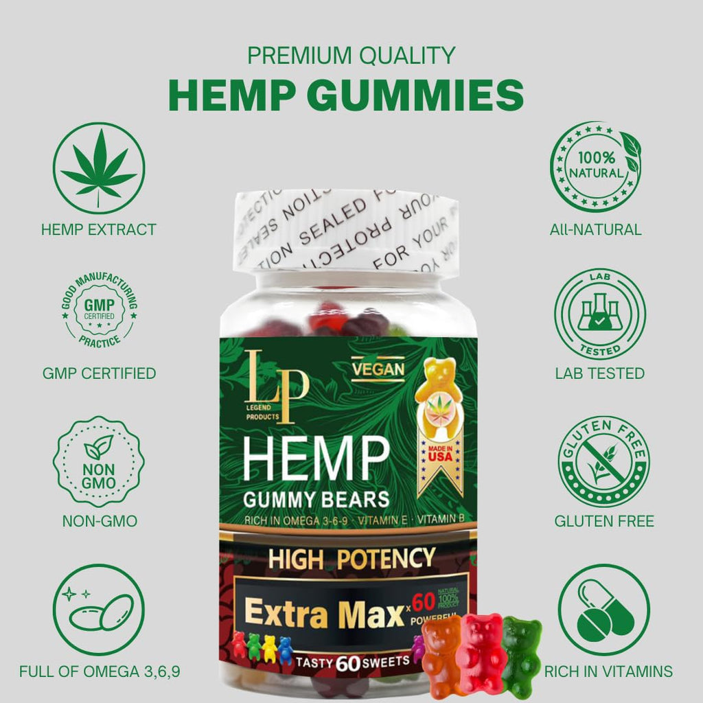 Organic Hemp Extract Gummies 60 Gummies Y716