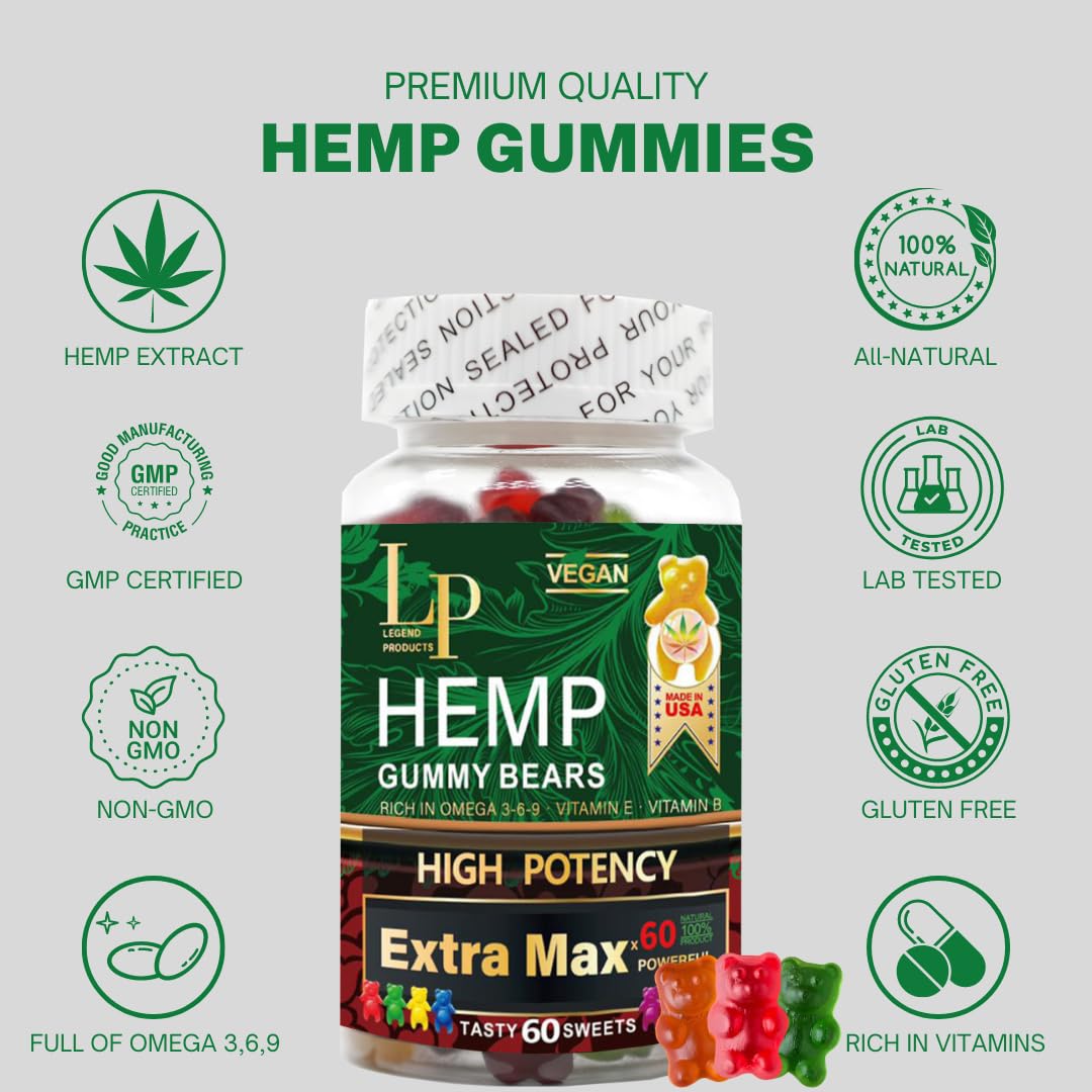 Organic Hemp Extract Gummies 60 Gummies Y716