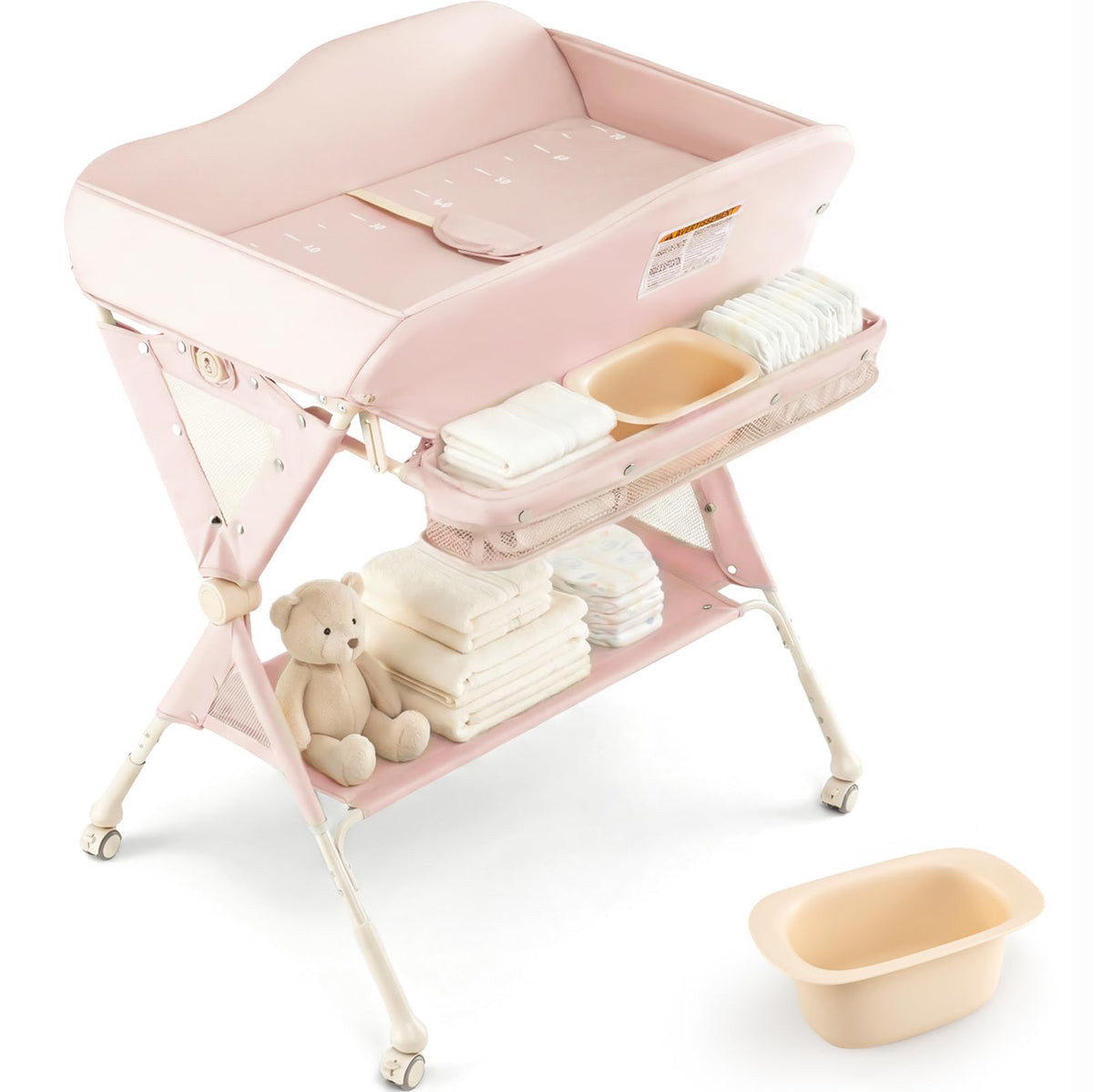 Portable Baby Changing Table with Wheels Q356