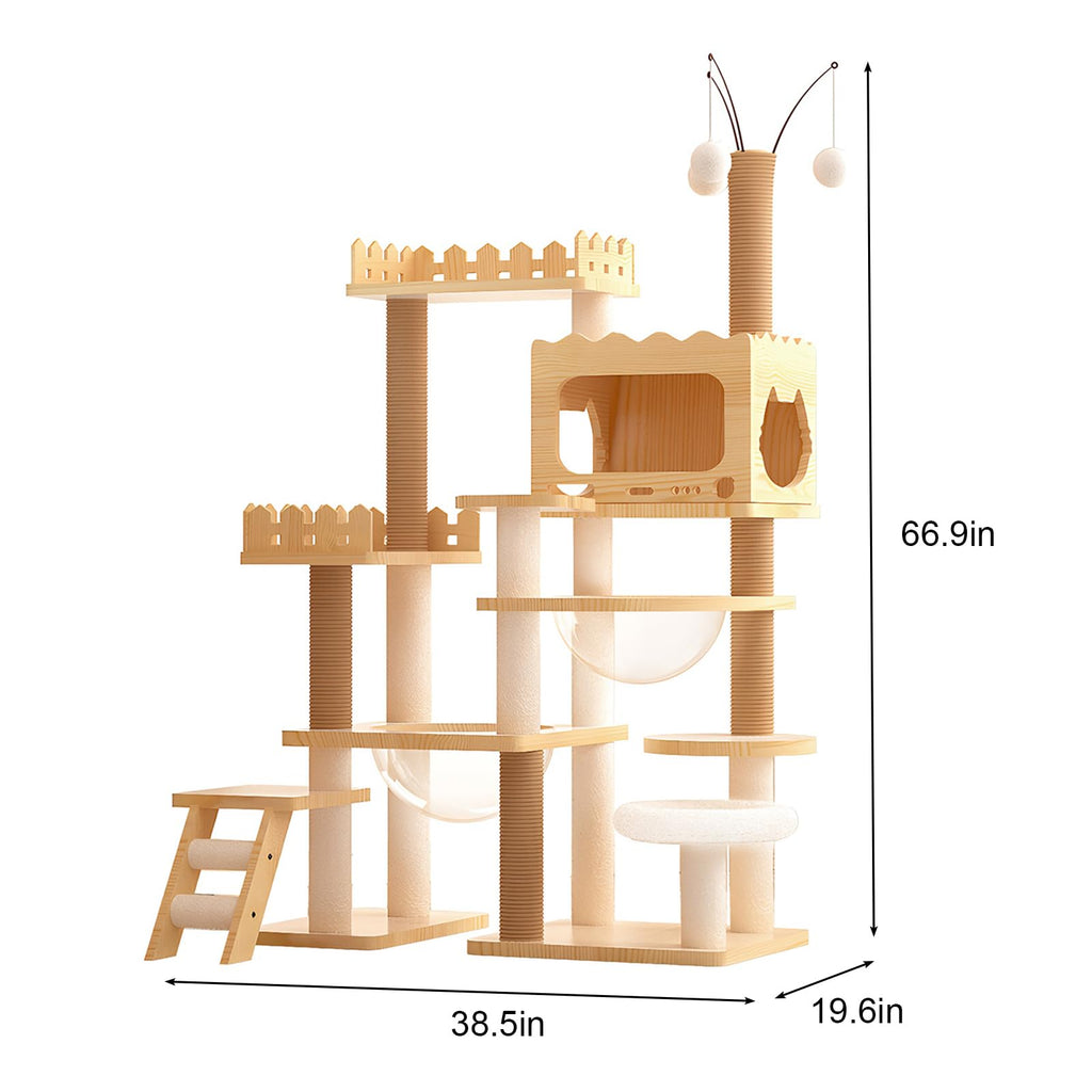 67" Cat Tree Tower with Clear Space Capsule R624133
