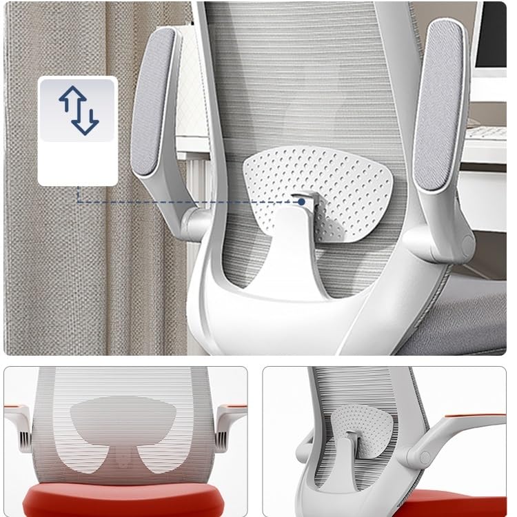 Orange High Back Mesh Office Chair with Adjustable Armrests K254
