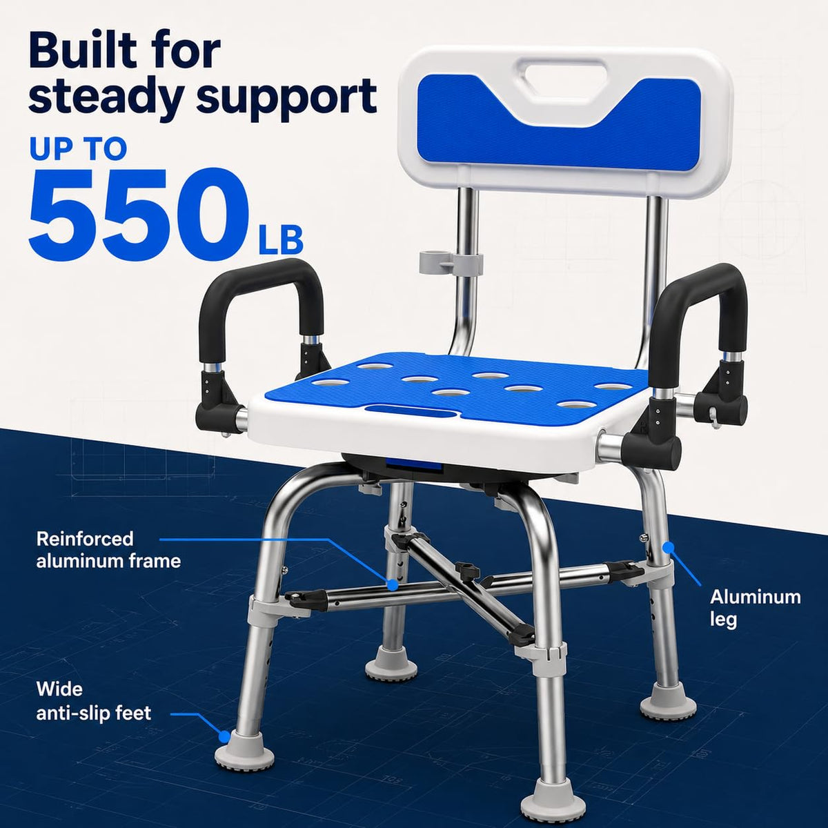 Heavy Duty Swivel Shower Chair I143