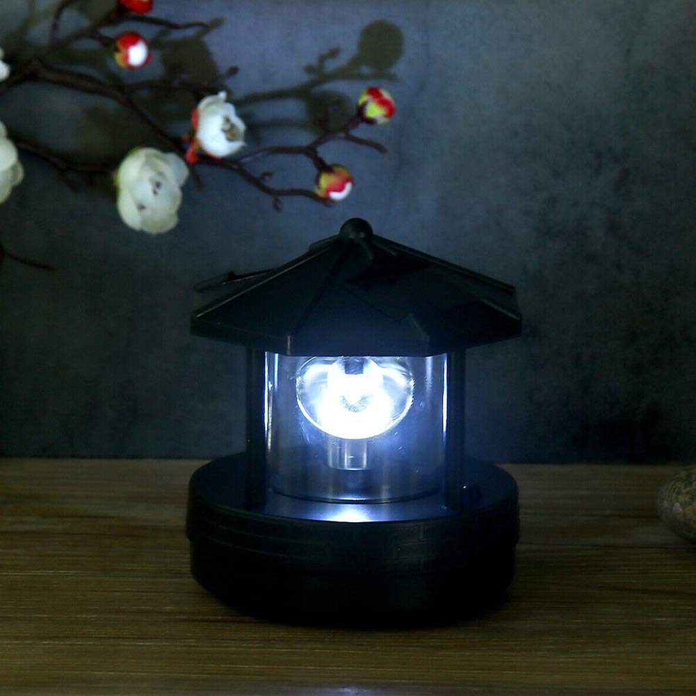 Solar Powered Rotatable LED Lighthouse F6886