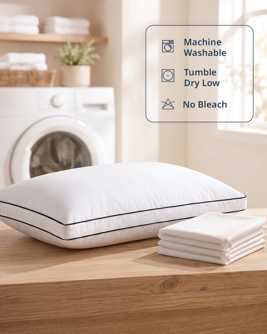 Standard Size White Bed Pillows Set of 2 W141630
