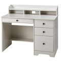 Oak White Computer Desk with 4 Drawers and Hutch Shelf X146