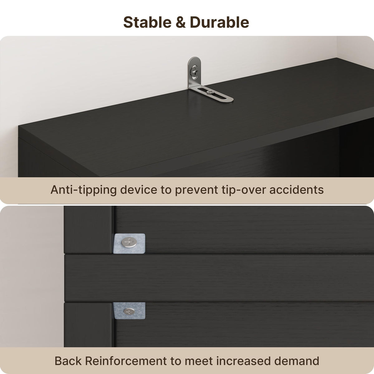 71''H 6-Shelf Black Bookcase with Doors X418917