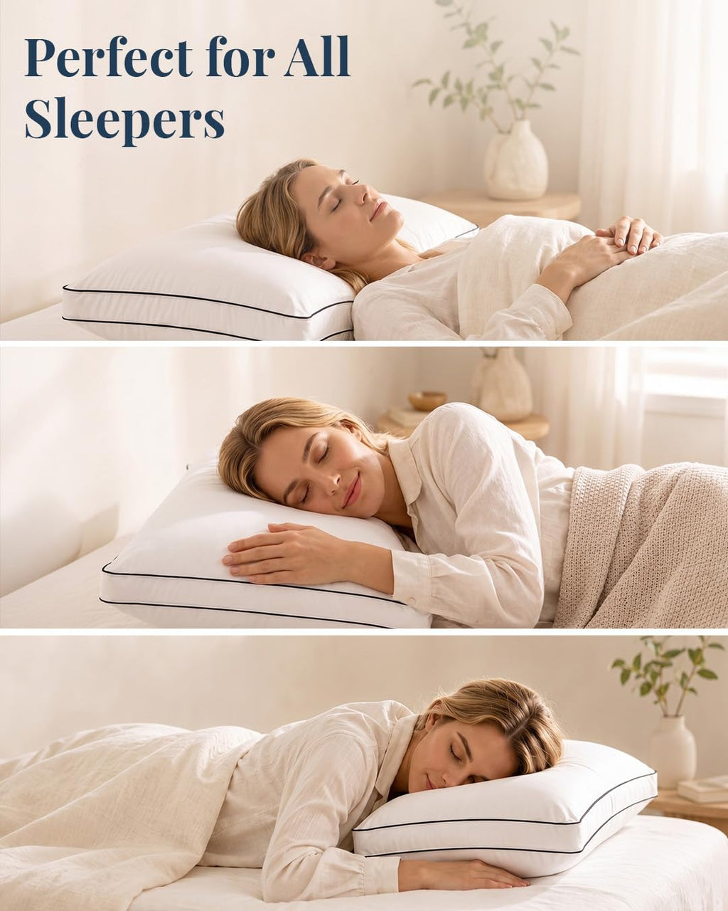 Standard Size White Bed Pillows Set of 2 W141630