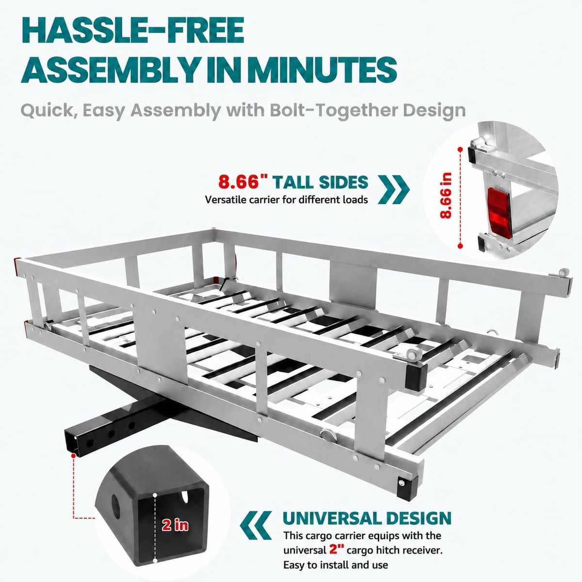 Aluminum Hitch Cargo Carrier with Ramp V818