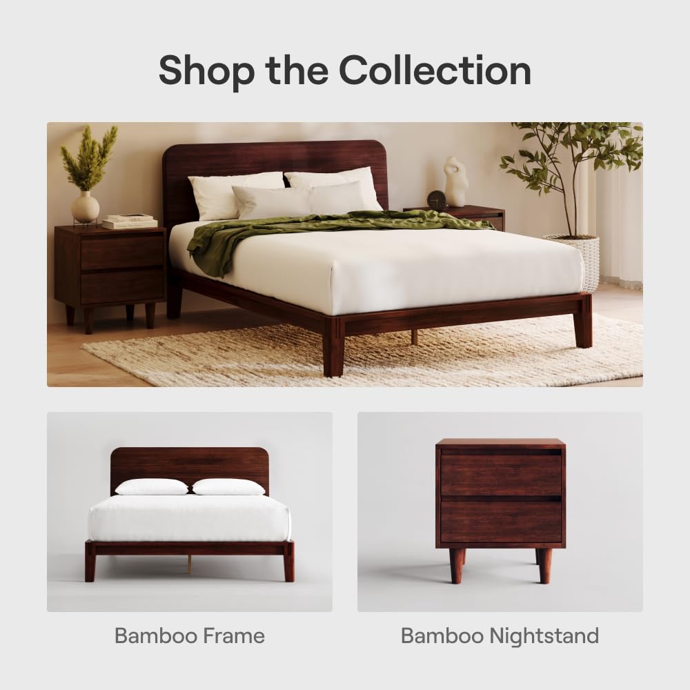 California King Walnut Bamboo Platform Bed Frame M305