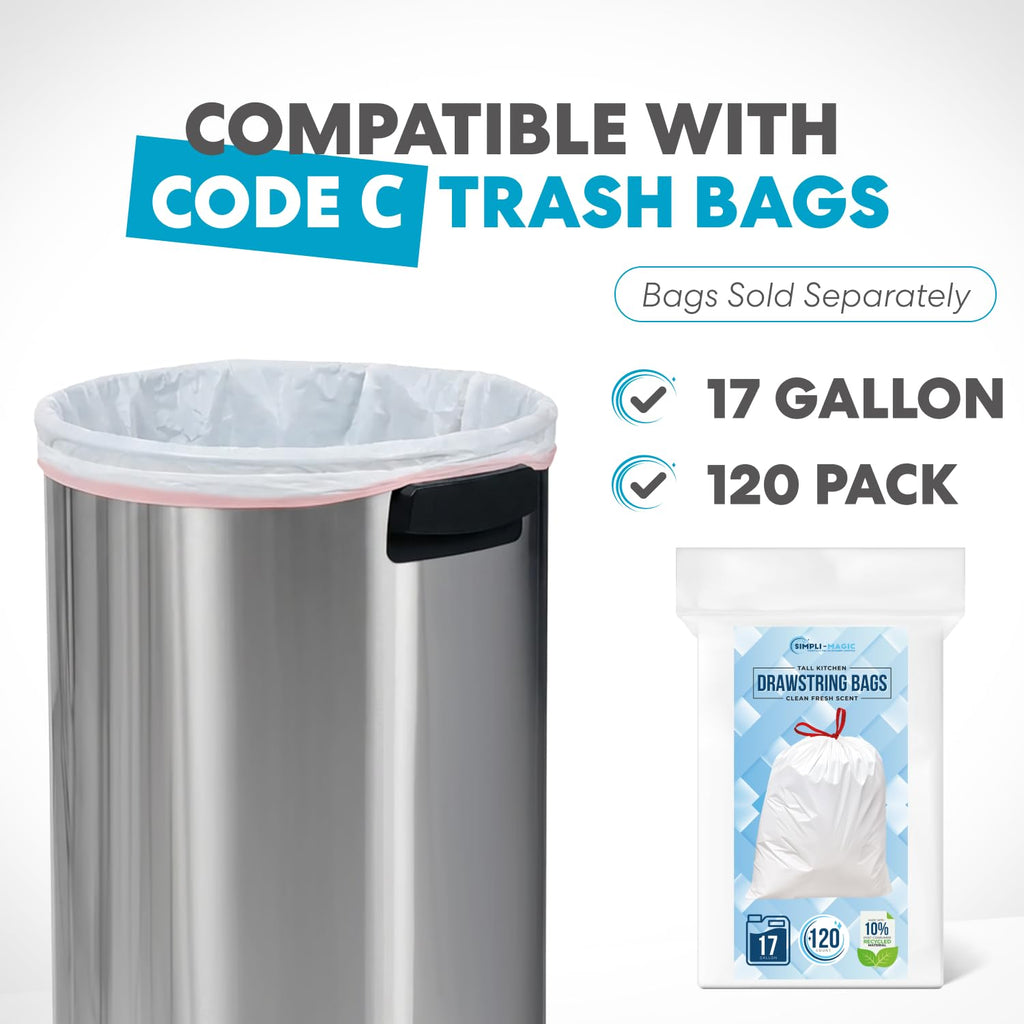 65 Liter Open Top Stainless Steel Trash Can K68587