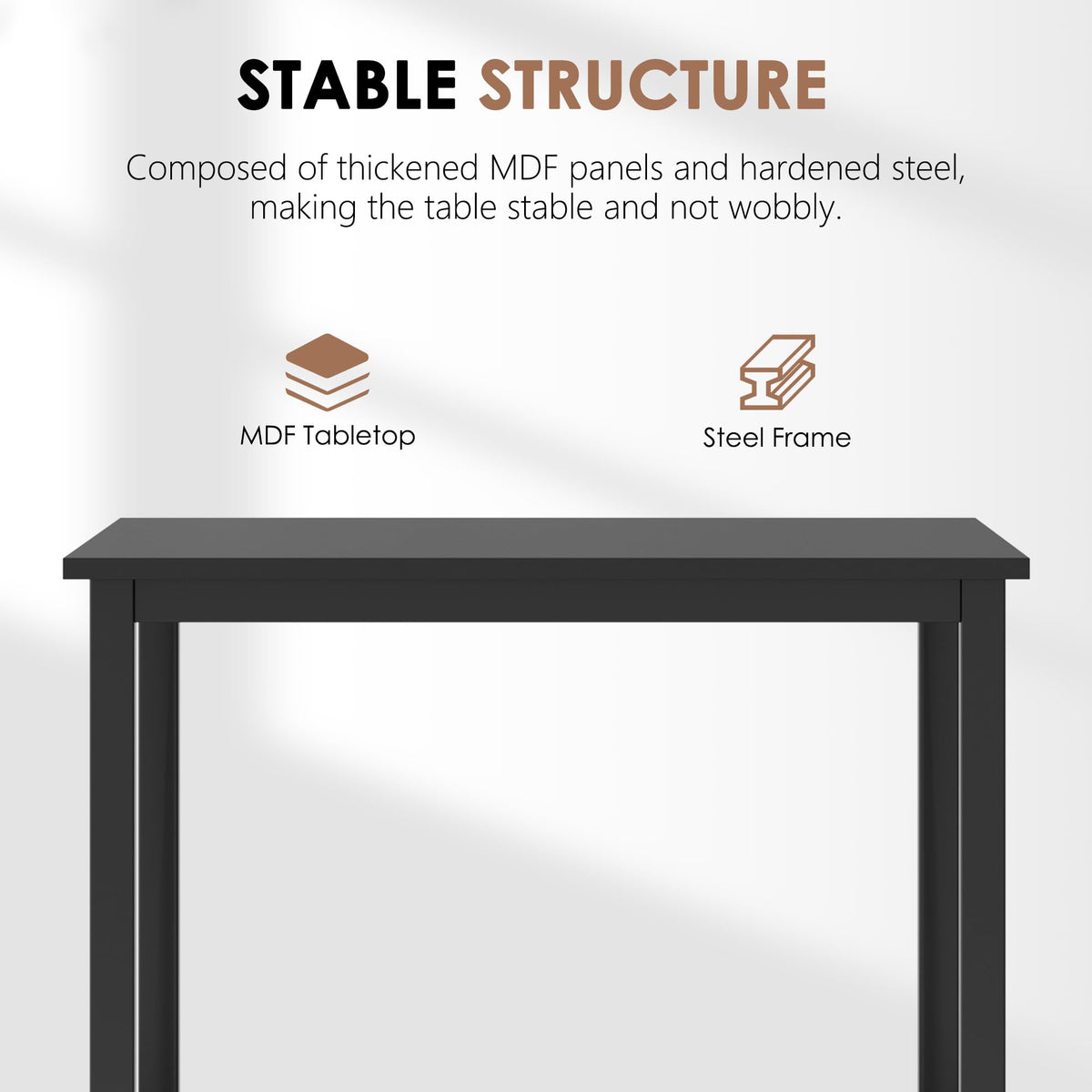 Small Square Dining Table 31.5inch Black E7944
