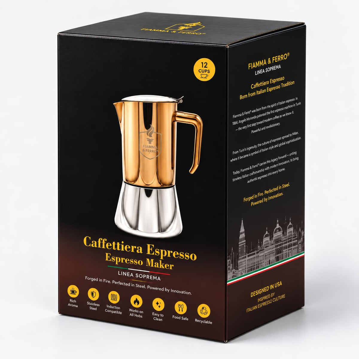 12-Cup Stainless Steel Moka Pot T7646