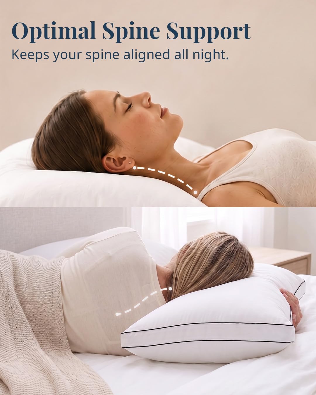 Standard Size White Bed Pillows Set of 2 W141630