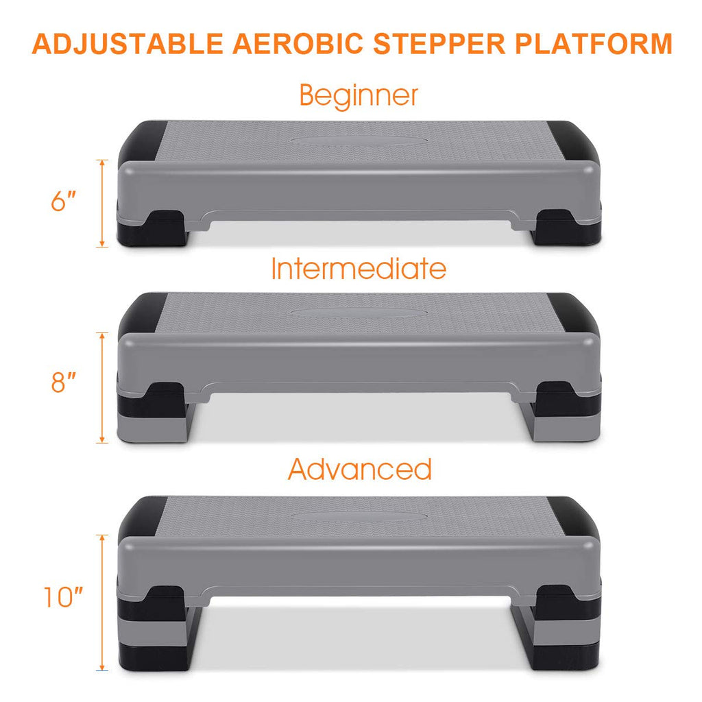 35" Height-Adjustable Non-Slip Aerobic Step Platform O2010