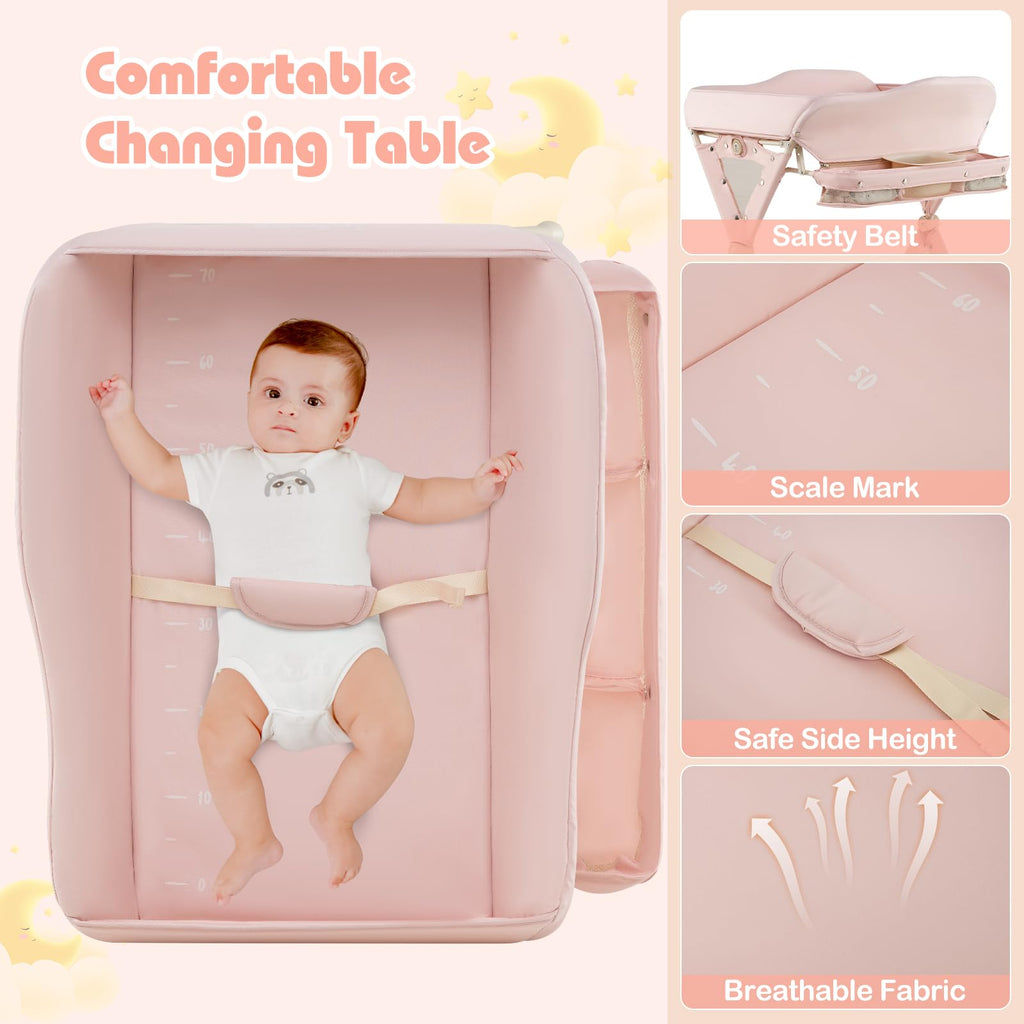 Portable Baby Changing Table with Wheels Q356