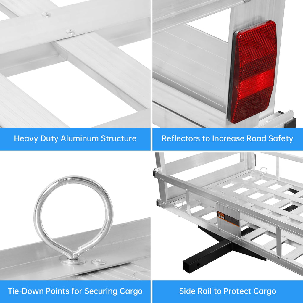 Aluminum Hitch Cargo Carrier with Ramp V818
