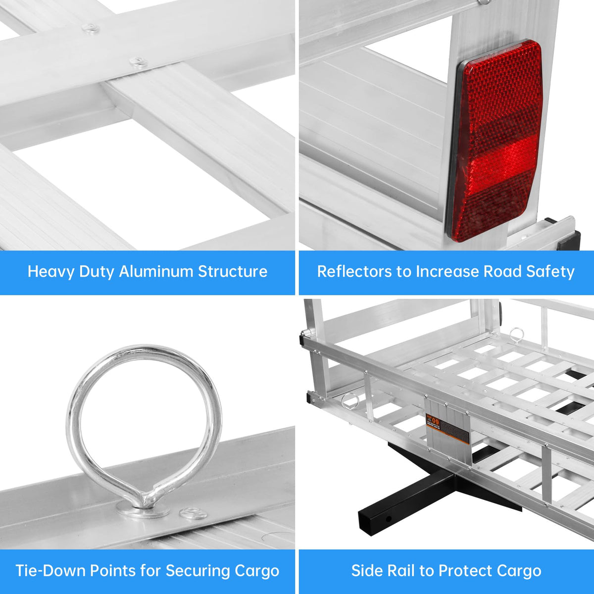 Aluminum Hitch Cargo Carrier with Ramp V818