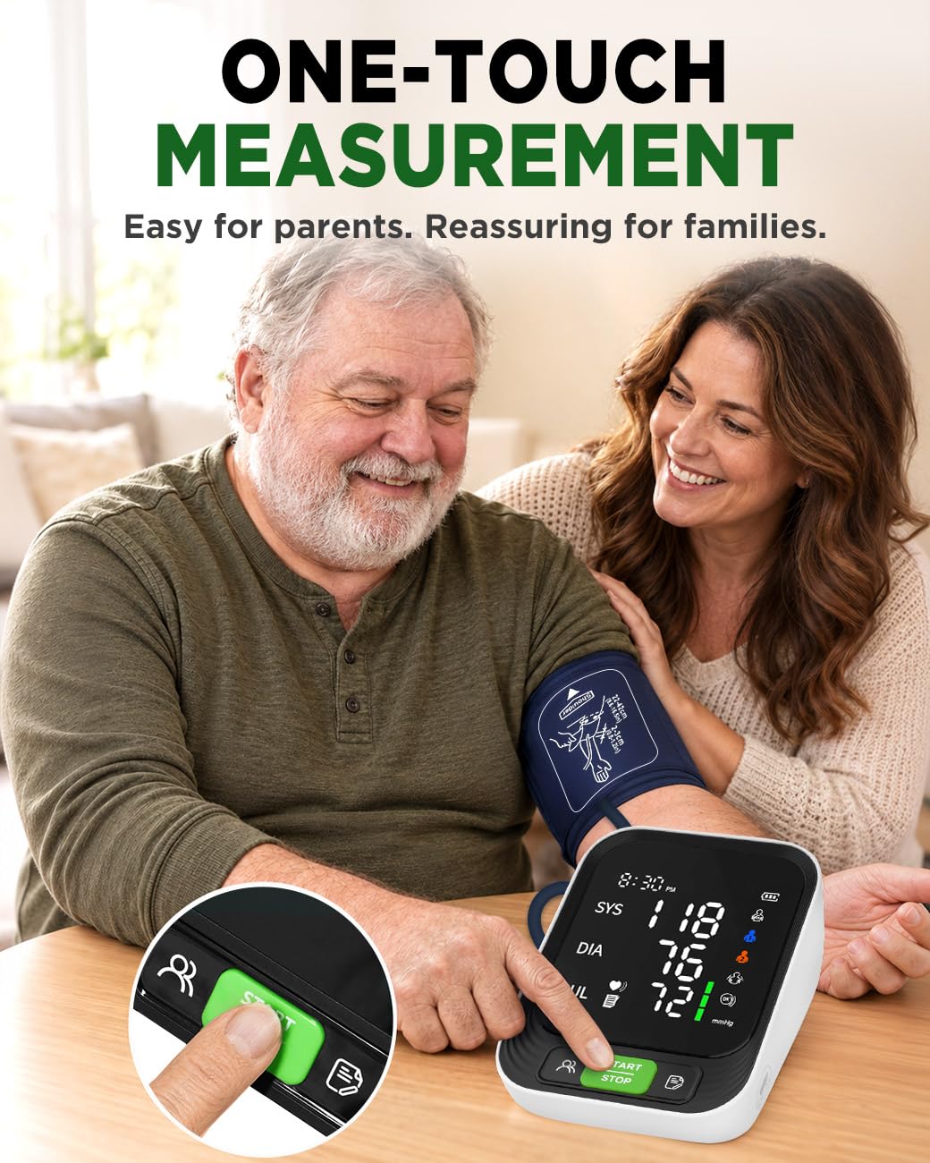 Upper Arm Blood Pressure Monitor with Large Cuff C520