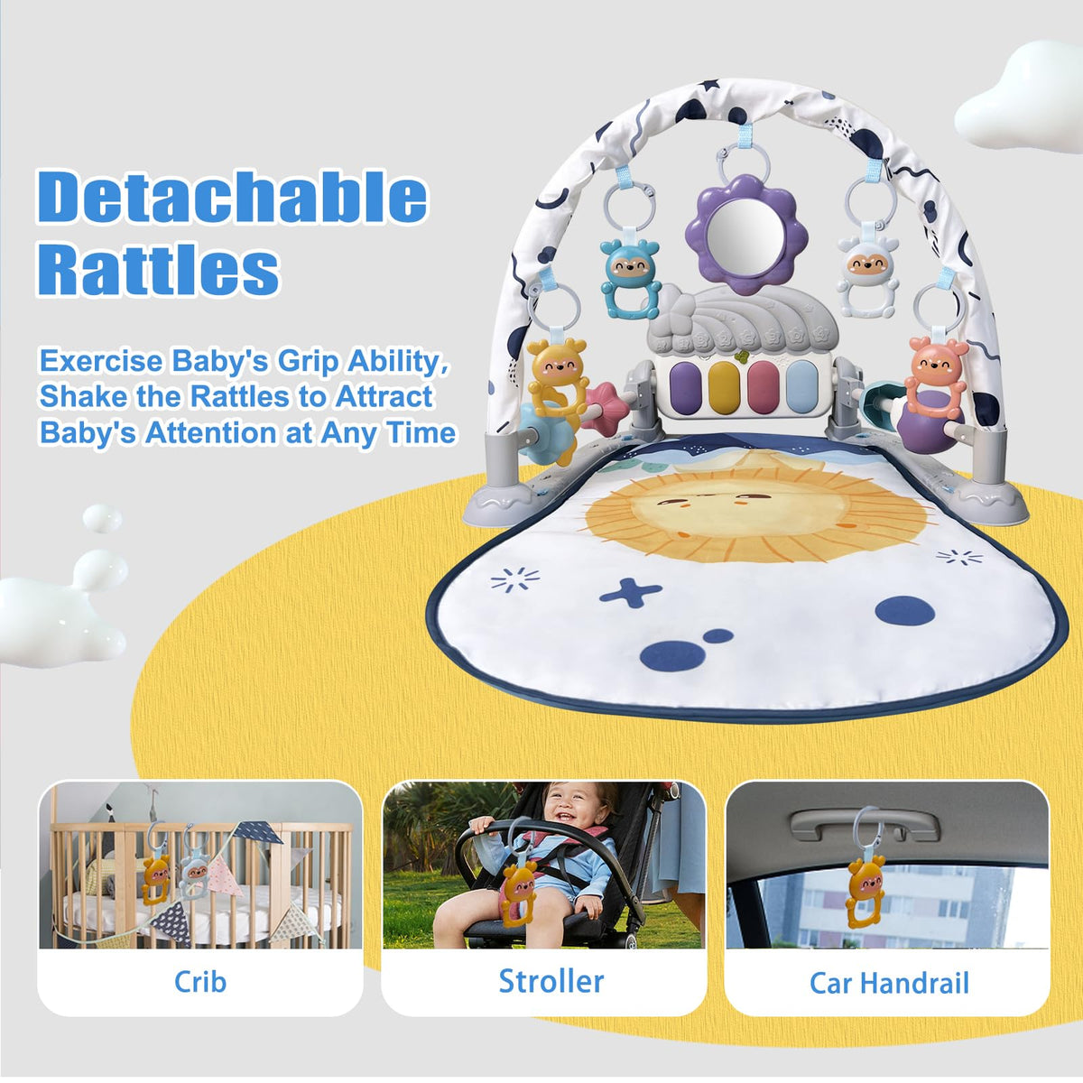 Baby Play Gym Mat with Music and Light F5511