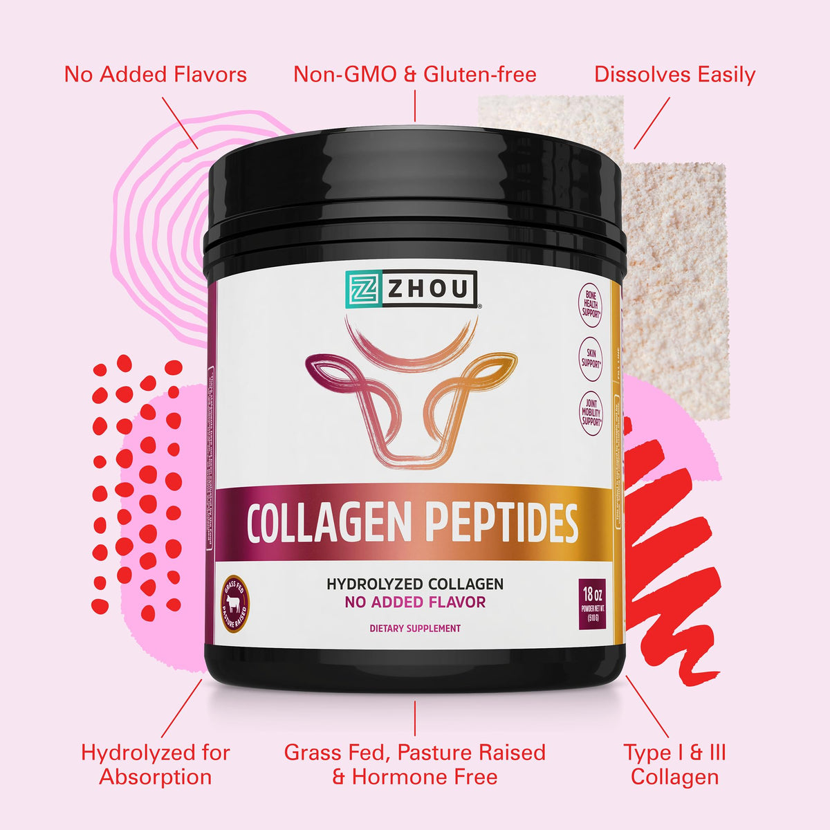 Collagen Peptides Supplement 18 oz Jar Y639111