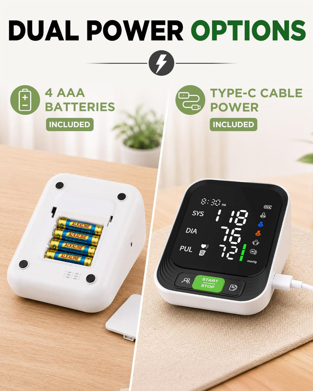 Upper Arm Blood Pressure Monitor with Large Cuff C520