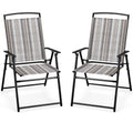 Patio Chairs Set of 2 Folding Armrests Metal Frame E764845