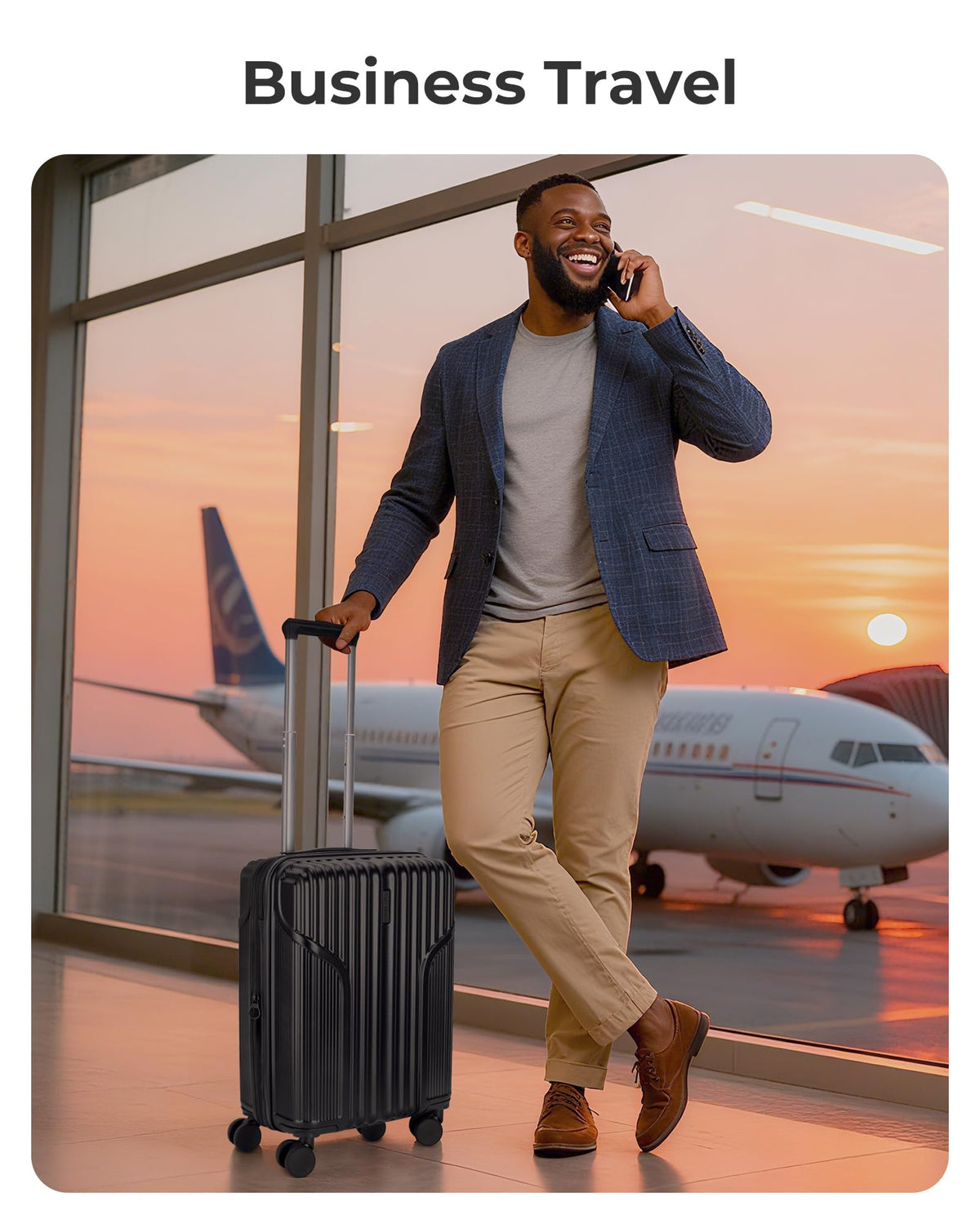 Carry On Luggage with Wheels, Black T192740