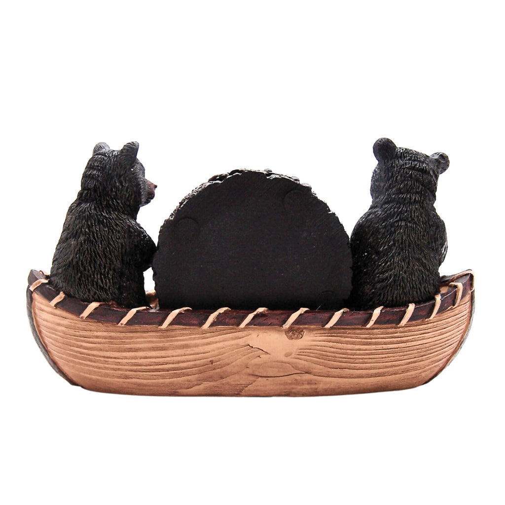 Set of 4 Rustic Bear Canoe Coasters P3918
